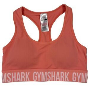 Gymshark Orange Racerback Sports Bra Medium Athletic Workout Fitness
